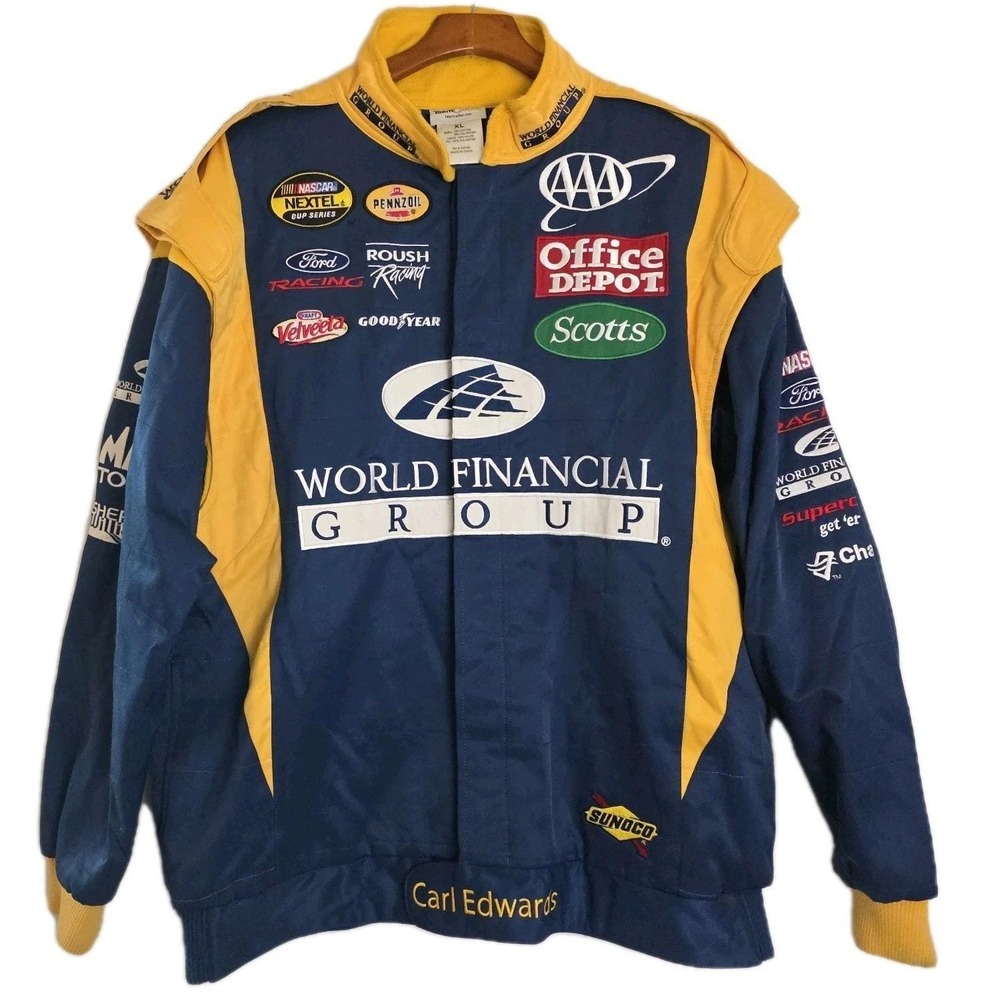 VTG Nascar Carl Edwards World Financial Group Size XL Jacket Team‎ Caliber
